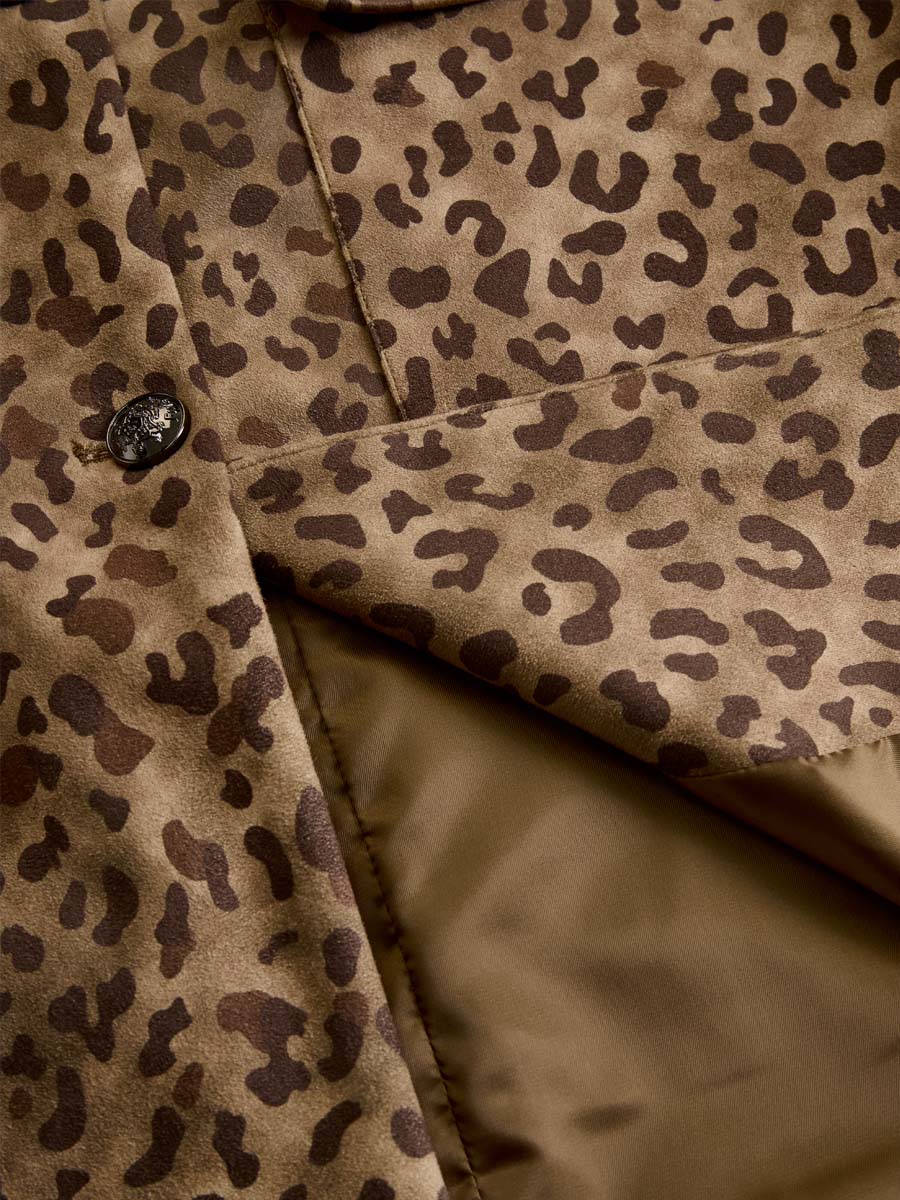Chaqueta de efecto ante con estampado de leopardo