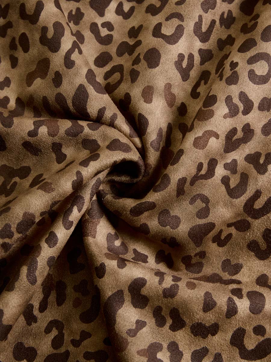 Chaqueta de efecto ante con estampado de leopardo