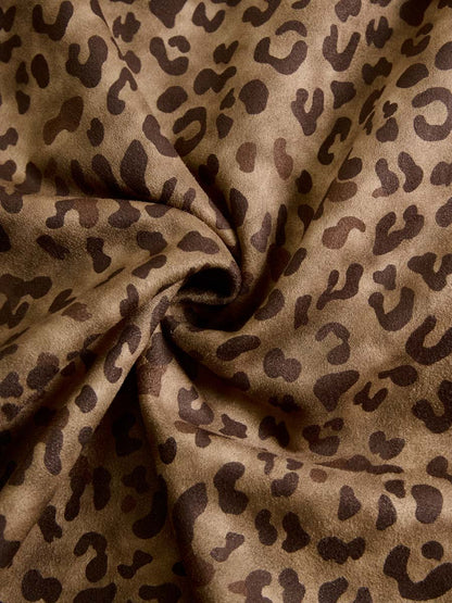 Chaqueta de efecto ante con estampado de leopardo