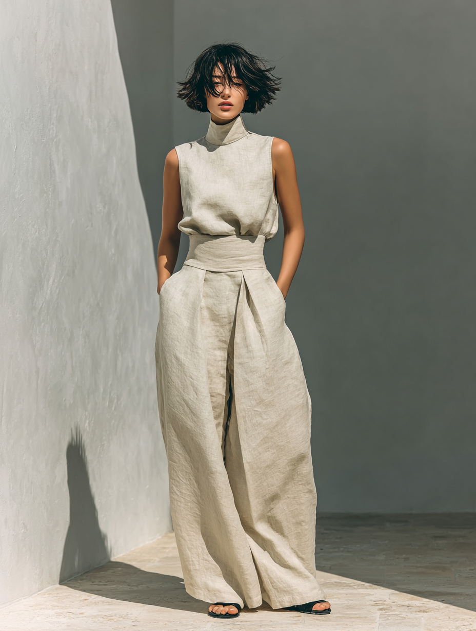 Carla | Conjunto minimalista de lino