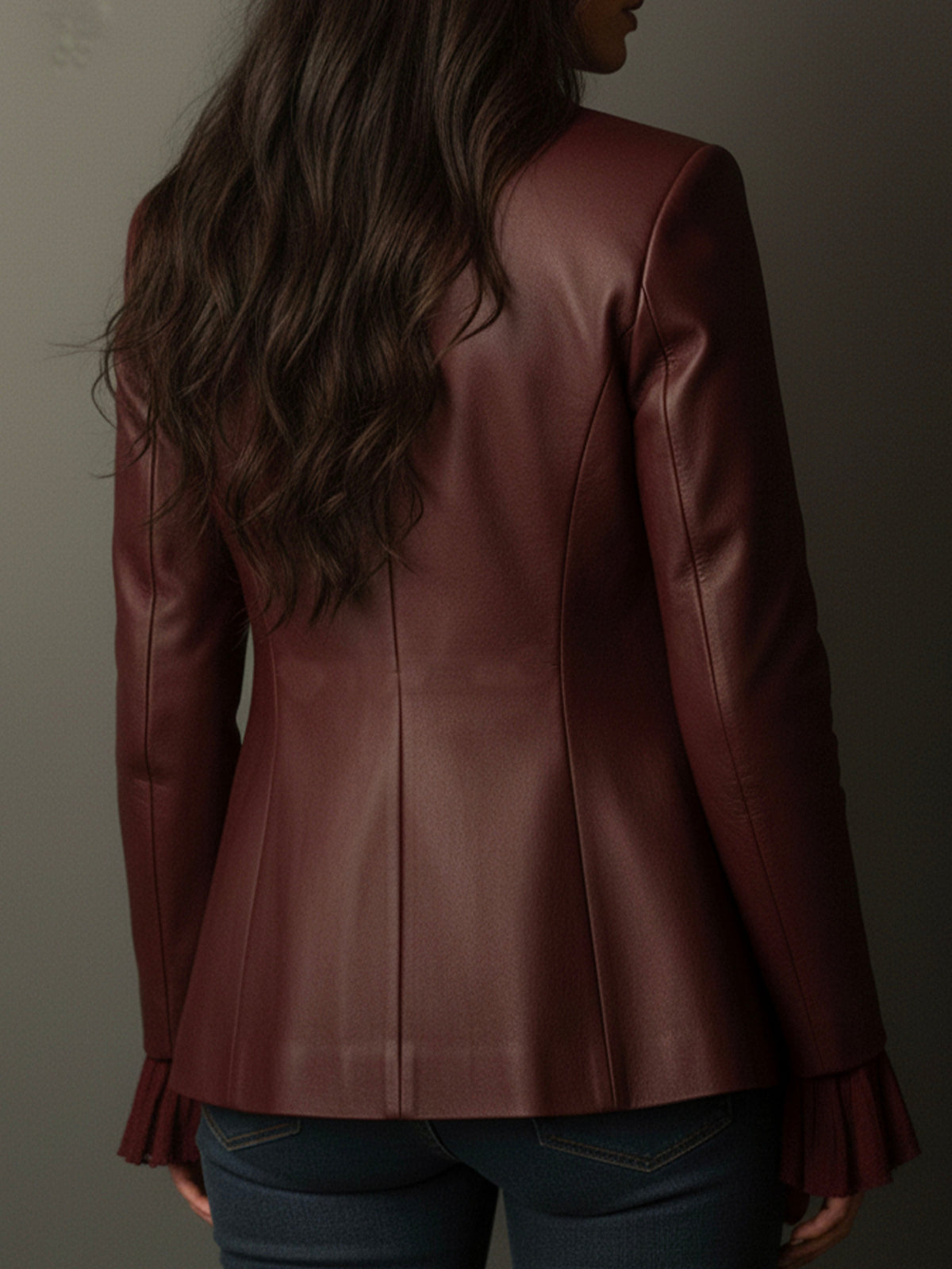 Blazer Vintage de Ecopiel Color Burdeos