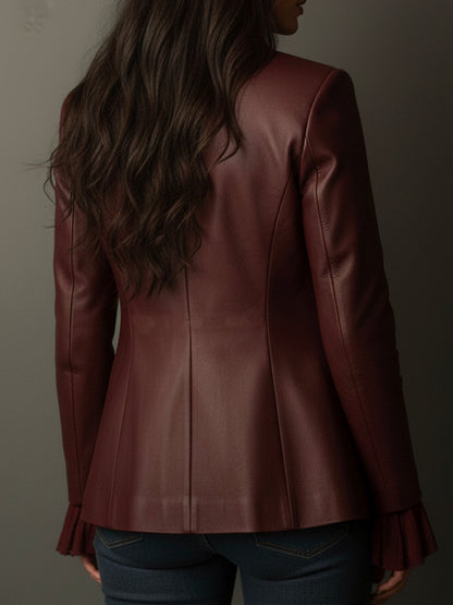 Blazer Vintage de Ecopiel Color Burdeos