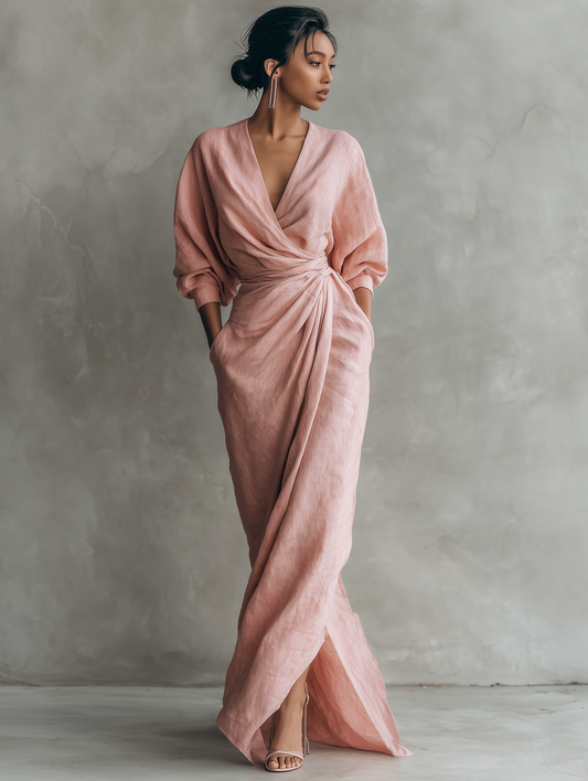 María | Vestido Maxi Minimalista de lino