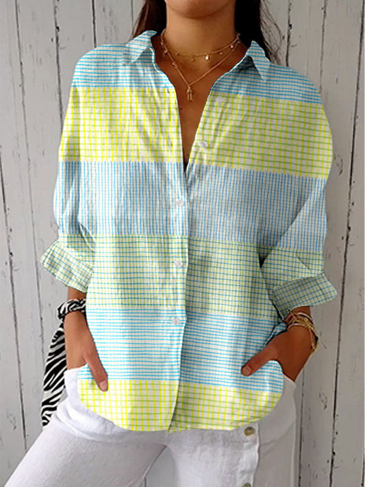 Aurelia| Blusa de cuadrícula pastel