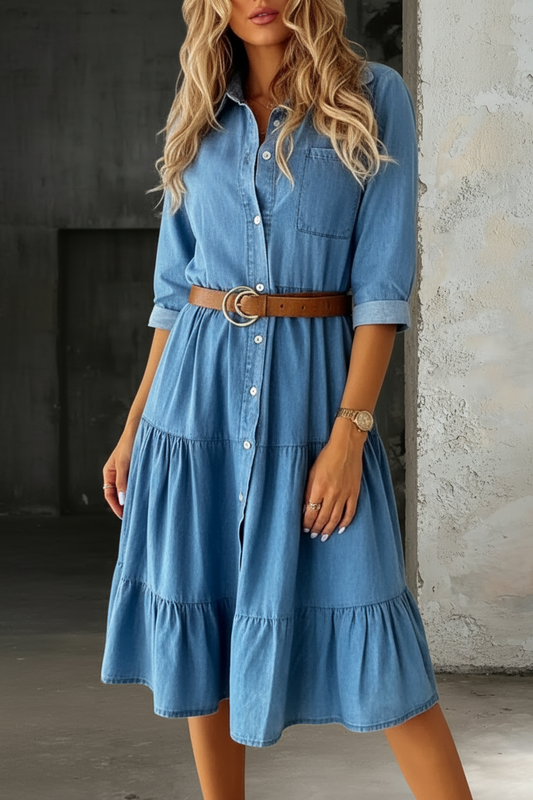 Barbara | Vestido casual elegante de denim