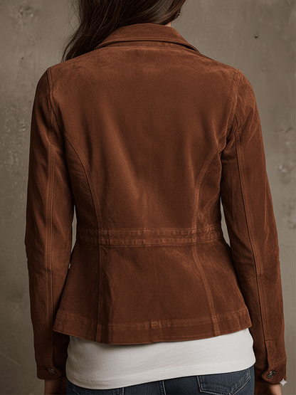 Chaqueta Utility Vintage de Ante Marrón