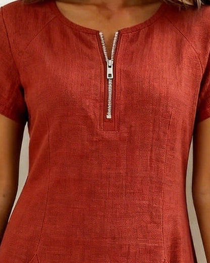 Carmen | Vestido de algodón con cremallera