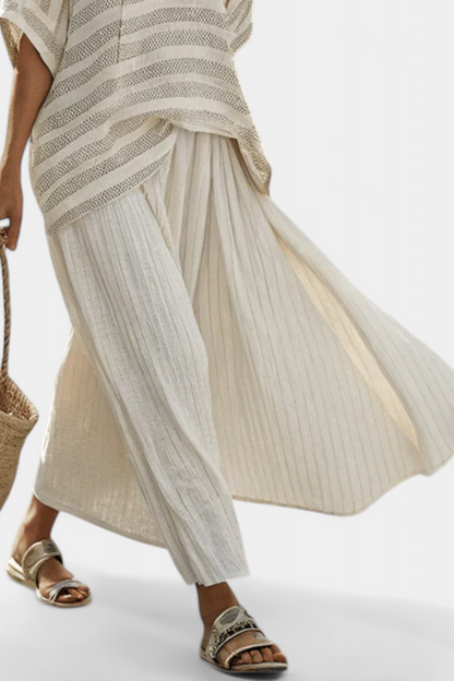 Westlyn | Conjunto de lino con rayas suaves