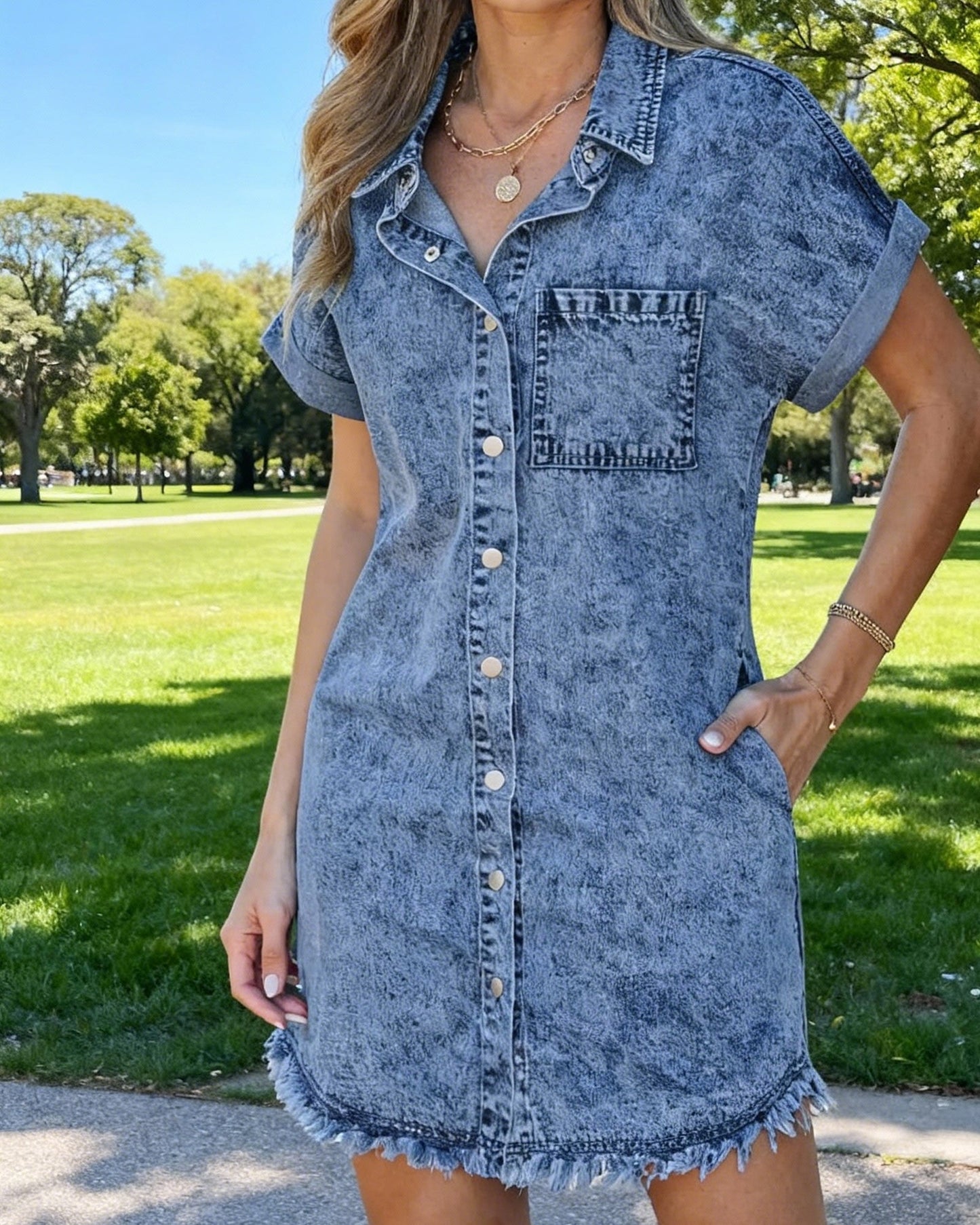 Victoria | Vestido camisero de denim