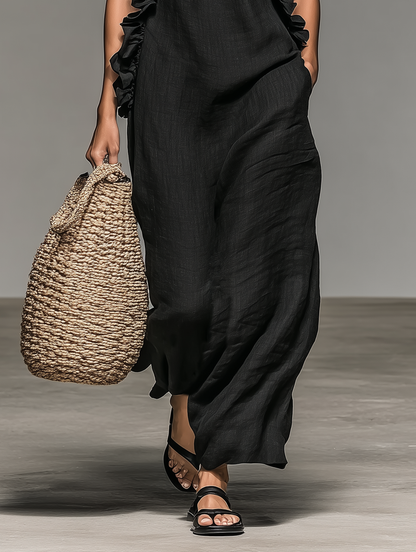 Lua | Vestido maxi con bolsillos