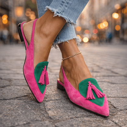 Lorena | Mocasines con Tiras y Borlas