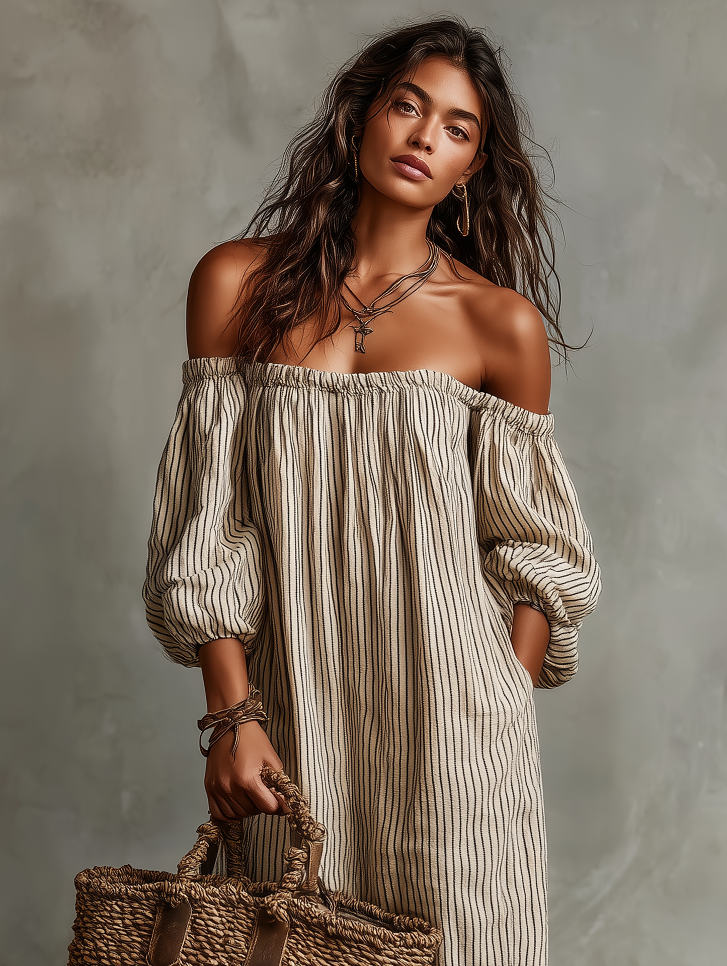 Carmen | Robe Longue avec Décolleté Off-the-Shoulder