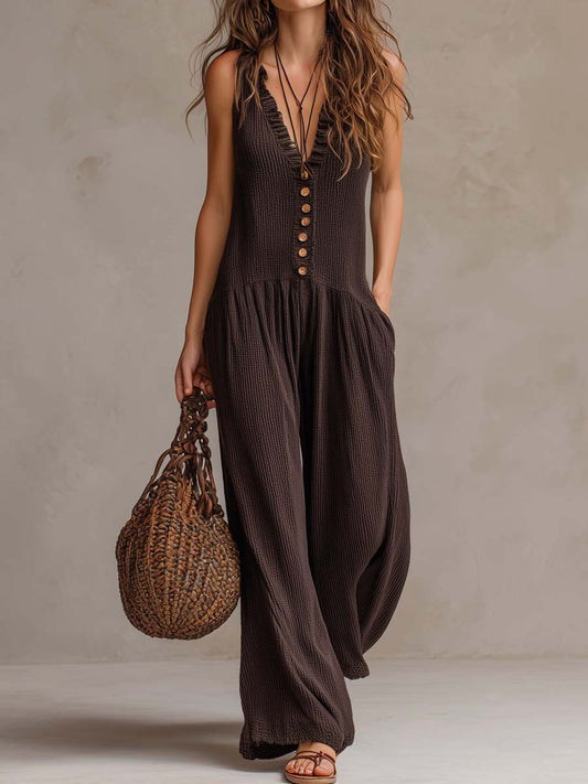 Mono Retro de Punto con Cuello de Volantes