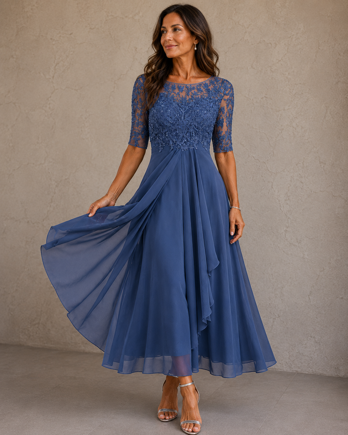 Olga | Vestido de Encaje y Chifón