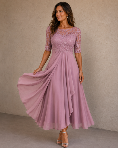 Olga | Vestido de Encaje y Chifón
