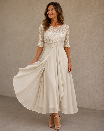 Olga | Vestido de Encaje y Chifón