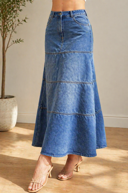 María | Falda de denim de longitud media