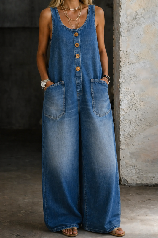Gabriela | Mono de denim de algodón vintage