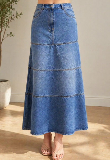 María | Falda de denim de longitud media