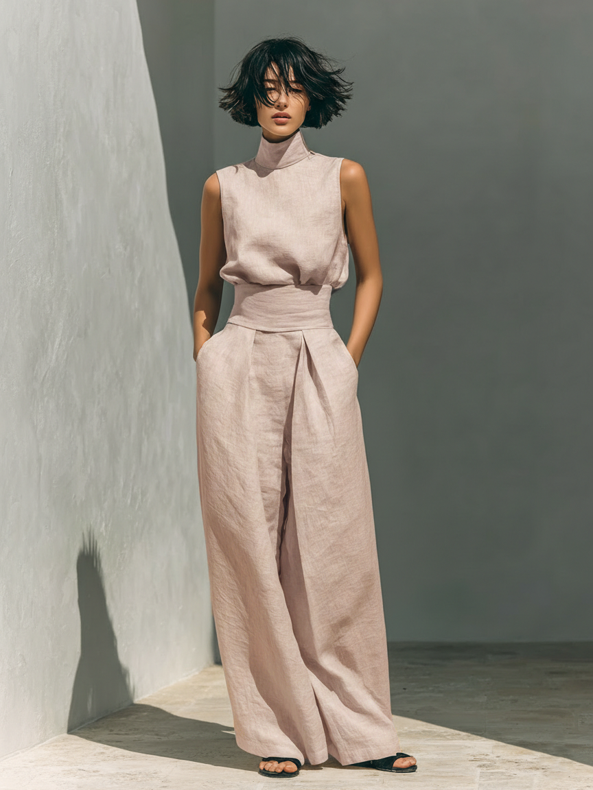 Carla | Conjunto minimalista de lino