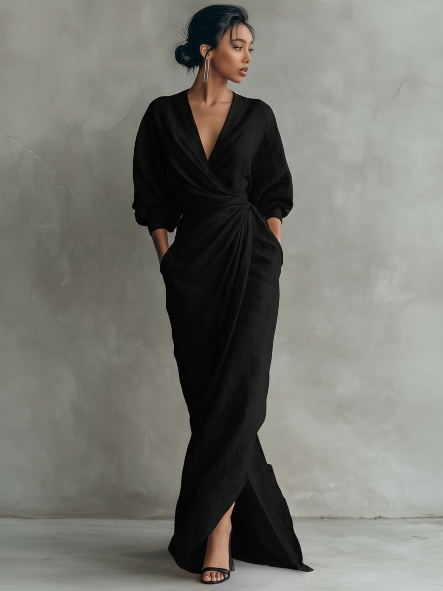 María | Vestido Maxi Minimalista de lino