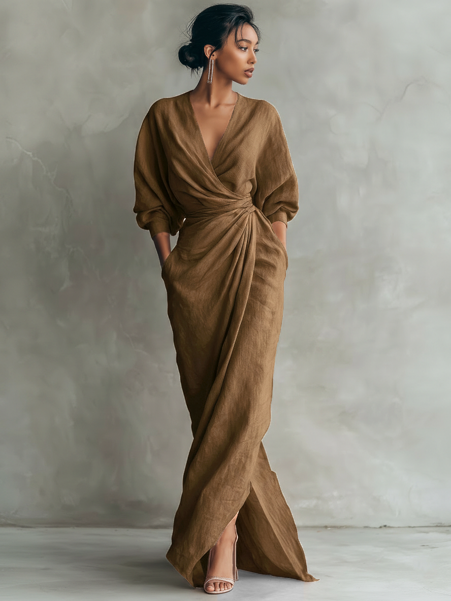 María | Vestido Maxi Minimalista de lino