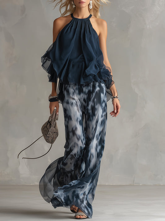 Elisa | Conjunto elegante y ligero con top fluido y pantalón ancho
