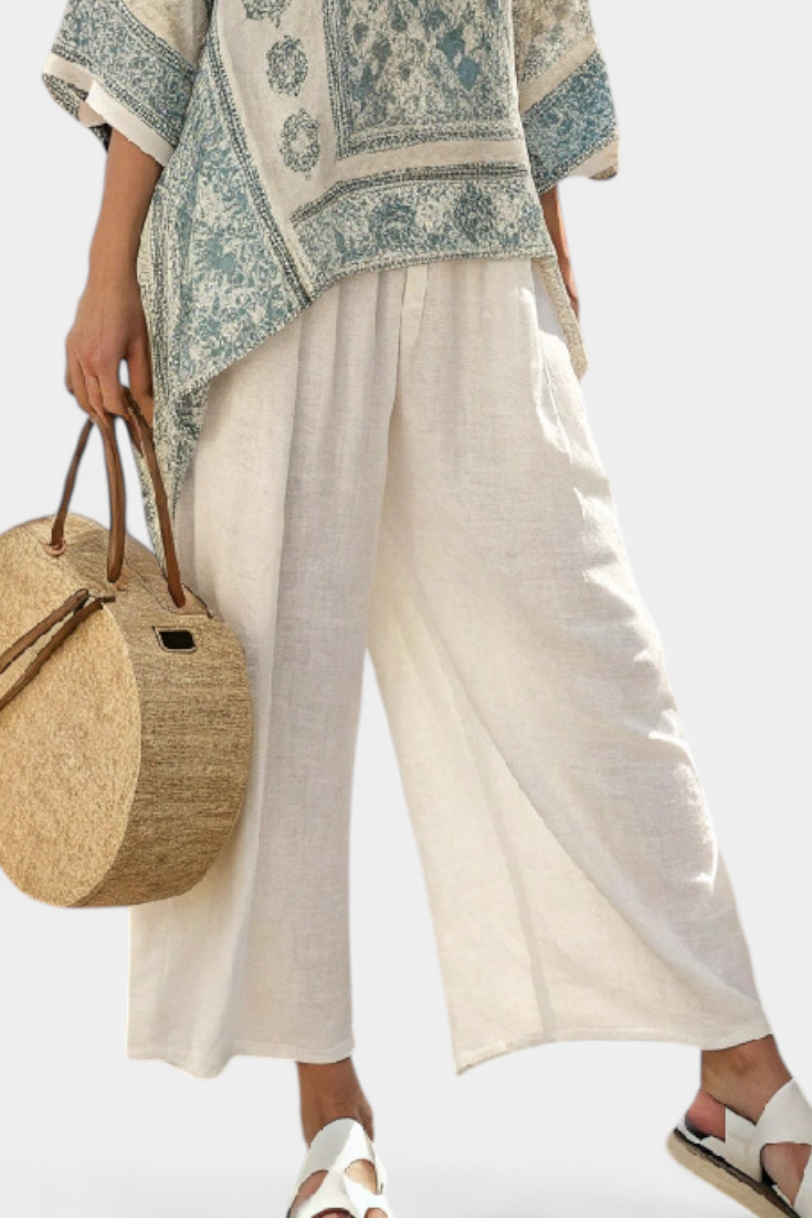 Elodie | Conjunto en lino mediterráneo