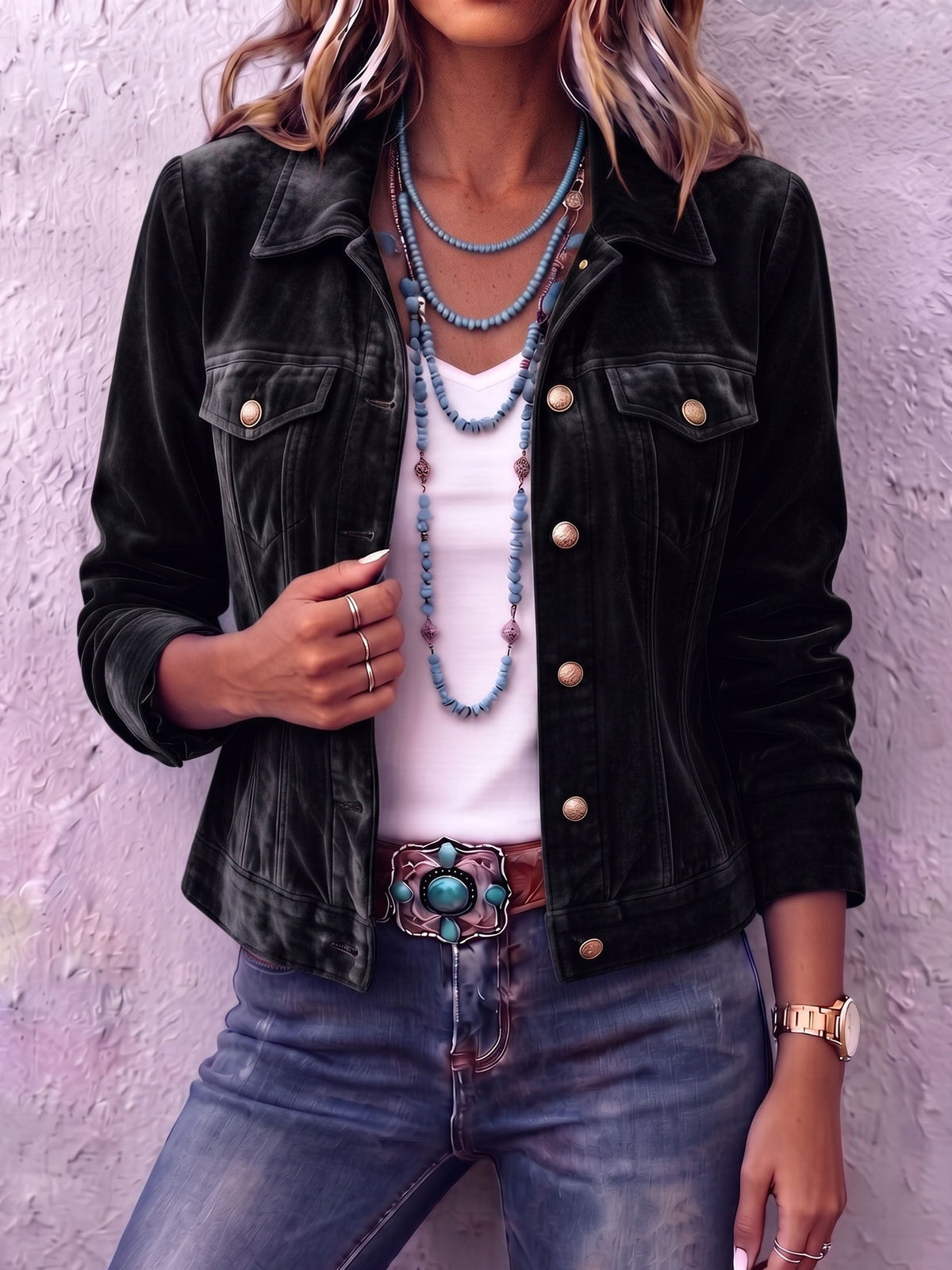 Rafaela | Chaqueta de terciopelo vintage bohemio