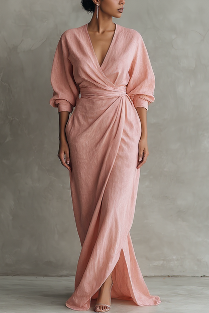 María | Vestido Maxi Minimalista de lino