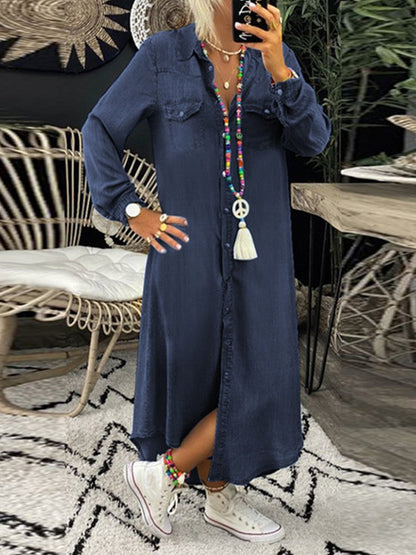 Helena | Vestido camisero de denim casual y elegante