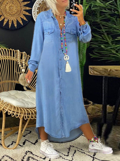 Helena | Vestido camisero de denim casual y elegante