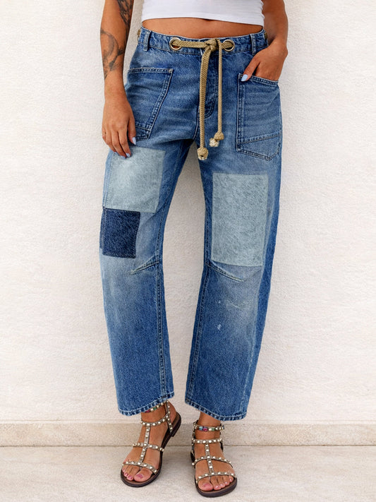 Margarita | Vaqueros patchwork con cuerda